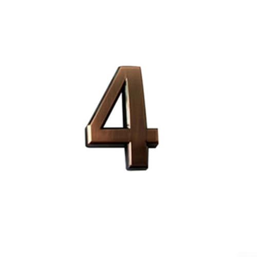 Linnkyfloa Türschild für den Innen- und Außenbereich, glänzend, 3D-Hausnummer, Bronze-Finish, ABS-Harz, rostfrei, 50 x 35 x 6 mm, Adressschild für Zuhause, Wohnung, Hotel, Briefkasten, Büro (4) von Linnkyfloa