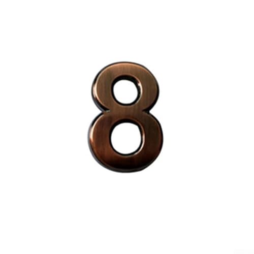 Linnkyfloa Türschild für den Innen- und Außenbereich, glänzend, 3D-Hausnummer, Bronze-Finish, ABS-Harz, rostfrei, 50 x 35 x 6 mm, Adressschild für Zuhause, Wohnung, Hotel, Briefkasten, Büro (8) von Linnkyfloa