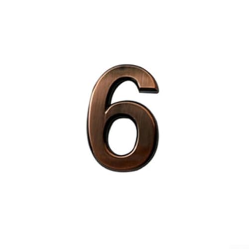 Linnkyfloa Türschild für drinnen und draußen, glänzend, 3D-Hausnummer, Bronze-Finish, ABS-Harz, rostfrei, 50 x 35 x 6 mm, Adressschild für Zuhause, Wohnung, Hotel, Briefkasten, Büro (6) von Linnkyfloa