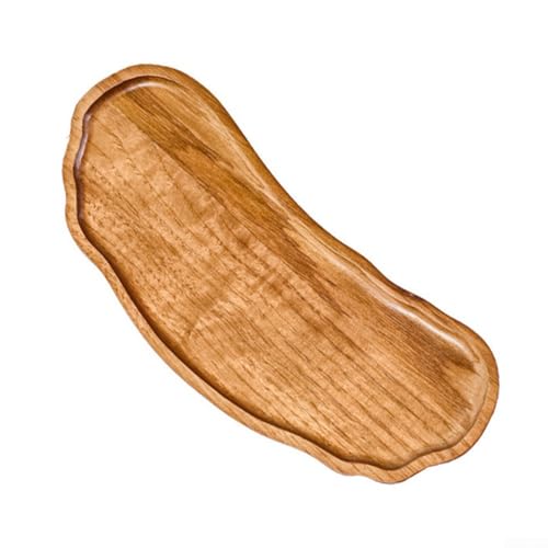 Linnkyfloa Unregelmäßiges, ovales Serviertablett aus Holz – mit rustikalem Finish für Obst, Snacks, Dessert, Küche, Esstisch, Dekoration, Lebensmittelpräsentation von Linnkyfloa