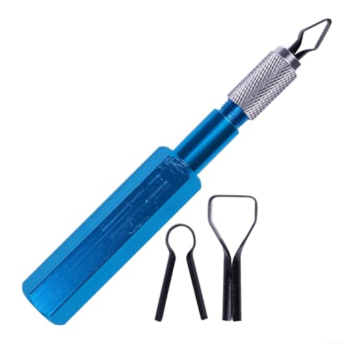 Linnkyfloa rofessional PVC-Bodenschweißstab-Nivellierwerkzeug mit 3 austauschbaren Klingen, Aluminium-Legierung, Eckglättungsschneider, Griff für Vinylboden-Installation (blau) von Linnkyfloa