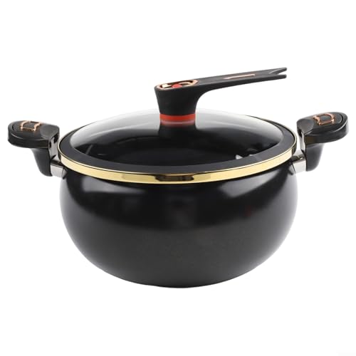 Mini-Schnellkochtopf mit Nicht-Beschichtung und handlichem Griff für alle Ihre Kochbedürfnisse (8 l schwarz) von Linnkyfloa