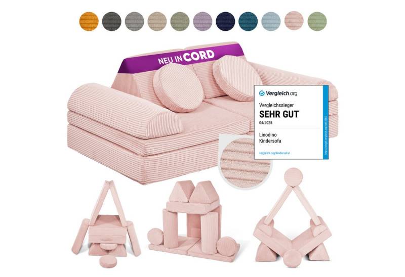 Linodino Kindersofa Spielsofa I Schaumstoff Stapelsteine für Kinder I Kindercouch, 3 Jahre Garantie von Linodino