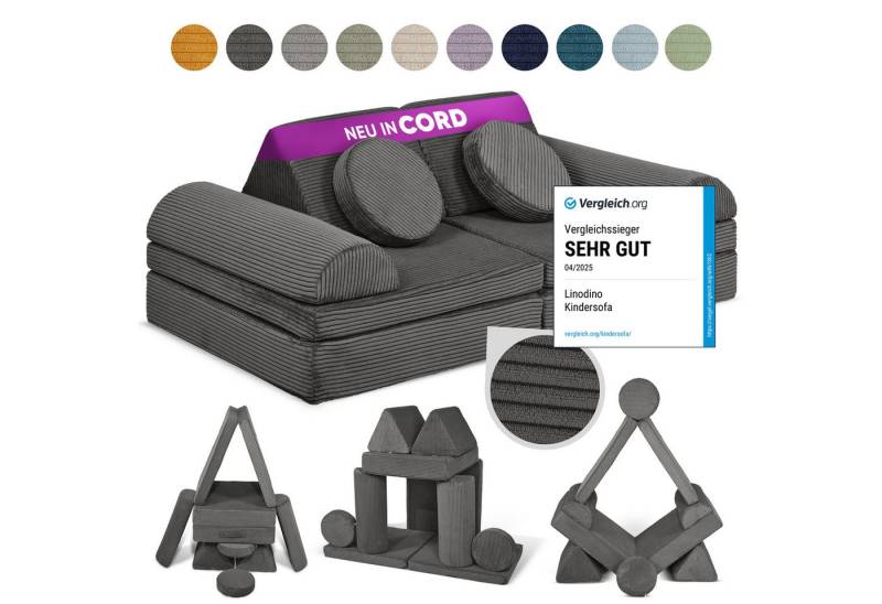 Linodino Kindersofa Spielsofa I Schaumstoff Stapelsteine für Kinder I Kindercouch, 3 Jahre Garantie von Linodino