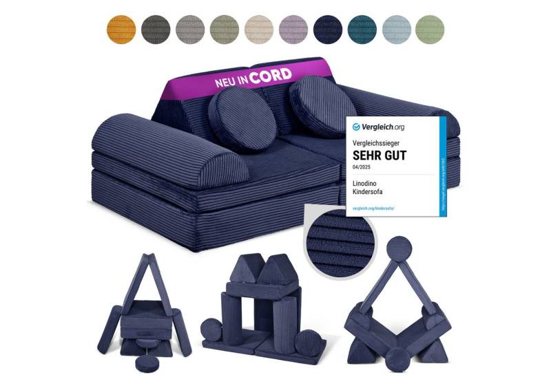 Linodino Kindersofa Spielsofa I Schaumstoff Stapelsteine für Kinder I Kindercouch, 3 Jahre Garantie von Linodino