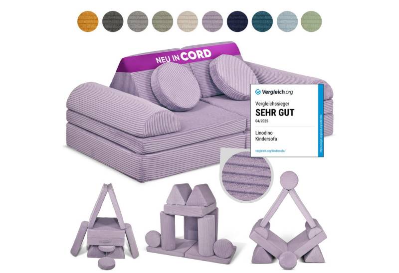 Linodino Kindersofa Spielsofa I Schaumstoff Stapelsteine für Kinder I Kindercouch, 3 Jahre Garantie von Linodino