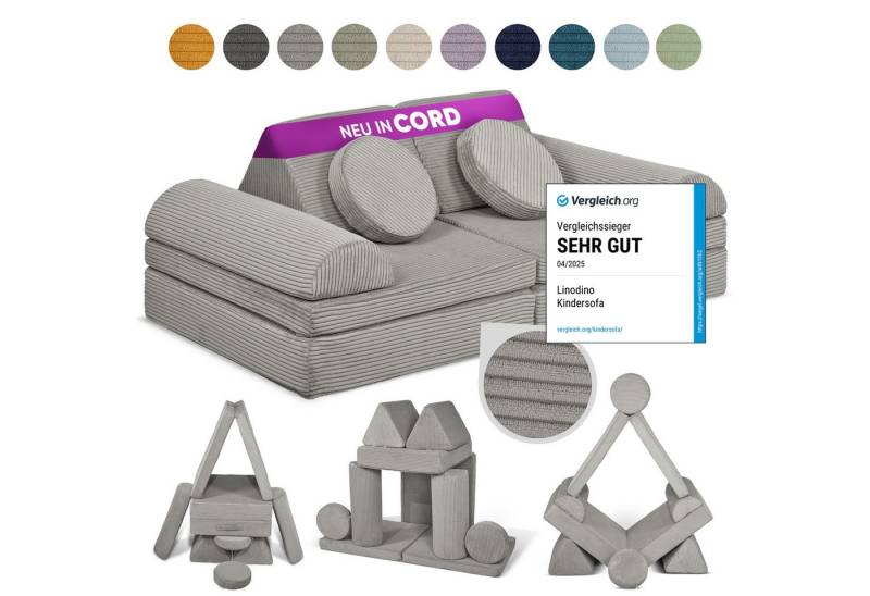 Linodino Kindersofa Spielsofa I Schaumstoff Stapelsteine für Kinder I Kindercouch, 3 Jahre Garantie von Linodino