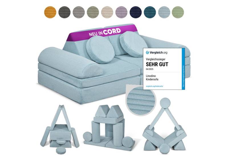 Linodino Kindersofa Spielsofa I Schaumstoff Stapelsteine für Kinder I Kindercouch, 3 Jahre Garantie von Linodino