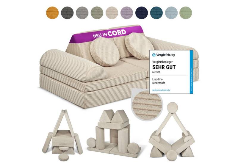 Linodino Kindersofa Spielsofa I Schaumstoff Stapelsteine für Kinder I Kindercouch, 3 Jahre Garantie von Linodino