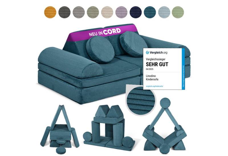 Linodino Kindersofa Spielsofa I Schaumstoff Stapelsteine für Kinder I Kindercouch, 3 Jahre Garantie von Linodino