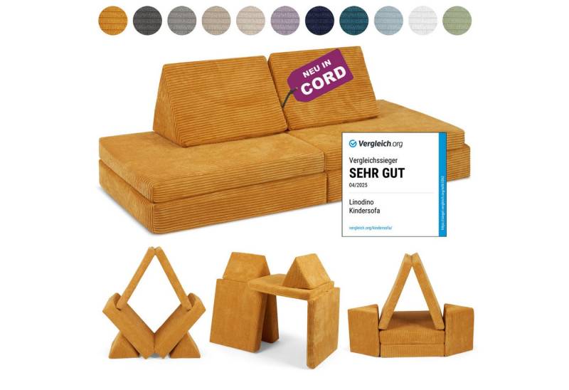 Linodino Kindersofa Spielsofa I aus Schaumstoff Bausteine I Spielcouch für Kinder, 3 Jahre Garantie von Linodino