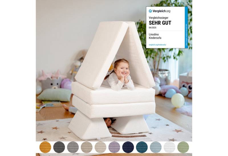 Linodino Kindersofa Spielsofa I aus Schaumstoff Bausteine I Spielcouch für Kinder, 3 Jahre Garantie von Linodino