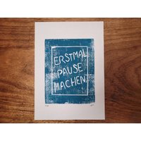 Pause Din A4 Linoldruck Limitiert Und Signiert Original Linolschnitt Pause Din A4 Linoldruck Limitiert Und Signiert Original Linolschnitt von Linolover