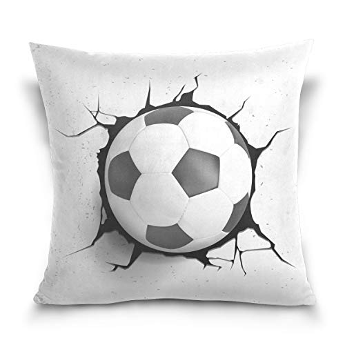 Linomo Kissenbezug 40x40 cm, 3D Fußball Ball Dekorative Kissenbezug Kissenhülle für Couch Sofa Bett Hause von Linomo