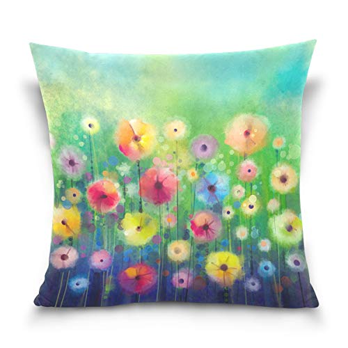 Linomo Kissenbezug 40x40 cm, Bunt Blume Blumen Jahrgang Dekorative Kissenbezug Kissenhülle für Couch Sofa Bett Hause von Linomo