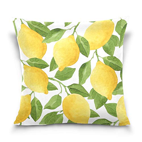 Linomo Kissenbezug 40x40 cm, Jahrgang Zitrone Blätter Dekorative Kissenbezug Kissenhülle für Couch Sofa Bett Hause von Linomo