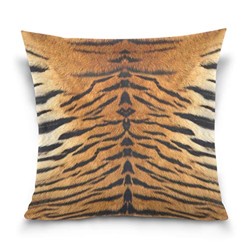 Linomo Kissenbezug 40x40 cm, Tropisch Tier Tiger Druck Dekorative Kissenbezug Kissenhülle für Couch Sofa Bett Hause von Linomo