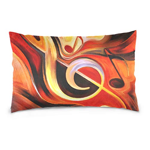 Linomo Kissenbezug 40x60 cm, Musik Note Dekorative Kissenbezug Kissenhülle für Couch Sofa Bett Hause von Linomo