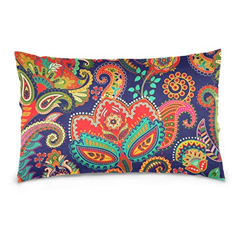 Linomo Kissenbezug 40x60 cm, Paisley Blume Dekorative Kissenbezug Kissenhülle für Couch Sofa Bett Hause von Linomo