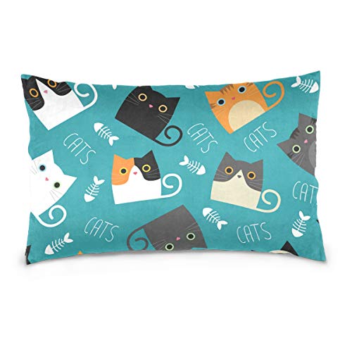 Linomo Kissenbezug 40x60 cm, Süß Katze Muster Dekorative Kissenbezug Kissenhülle für Couch Sofa Bett Hause Linomo Kissenbezug 40x60 cm, Süß Katze Muster Dekorative Kissenbezug Kissenhülle für Couch Sofa Bett Hause von Linomo