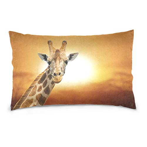 Linomo Kissenbezug 40x60 cm, Tier Giraffe Dekorative Kissenbezug Kissenhülle für Couch Sofa Bett Hause von Linomo