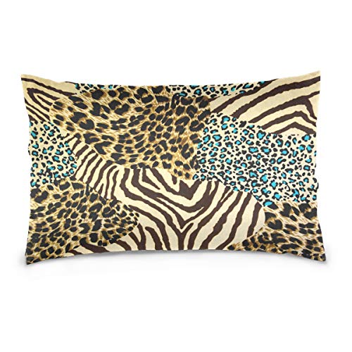 Linomo Kissenbezug 40x60 cm, Zebra Leopard Druck Dekorative Kissenbezug Kissenhülle für Couch Sofa Bett Hause von Linomo
