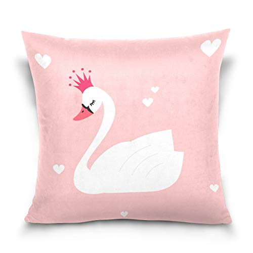 Linomo Kissenbezug 45x45 cm, Süß Weiß Schwan Dekorative Kissenbezug Kissenhülle für Couch Sofa Bett Hause Linomo Kissenbezug 45x45 cm, Süß Weiß Schwan Dekorative Kissenbezug Kissenhülle für Couch Sofa Bett Hause von Linomo