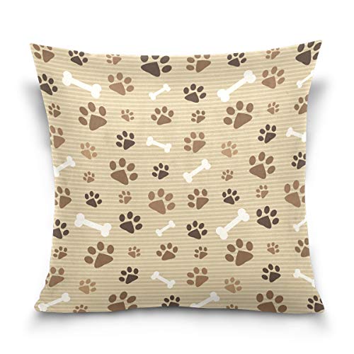 Linomo Kissenbezug 45x45 cm, Tier Hund Katze Pfote Druck Dekorative Kissenbezug Kissenhülle für Couch Sofa Bett Hause von Linomo