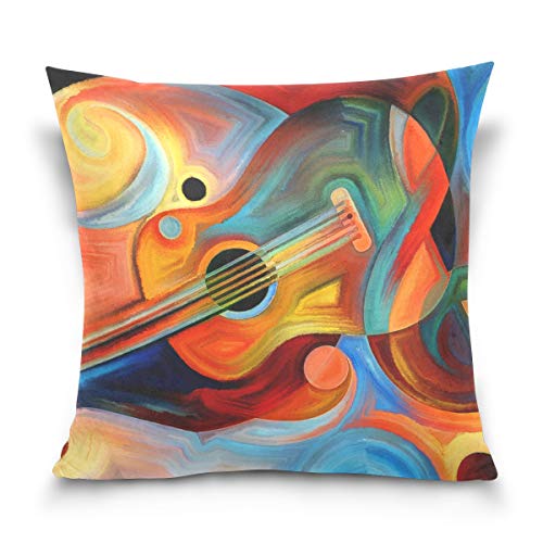 Linomo Kissenbezug 50x50 cm, Galaxis Musik Musical Geige Dekorative Kissenbezug Kissenhülle für Couch Sofa Bett Hause von Linomo