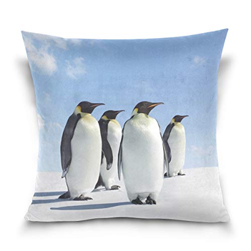 Linomo Kissenbezug 50x50 cm, Süß Tier Pinguin Dekorative Kissenbezug Kissenhülle für Couch Sofa Bett Hause von Linomo