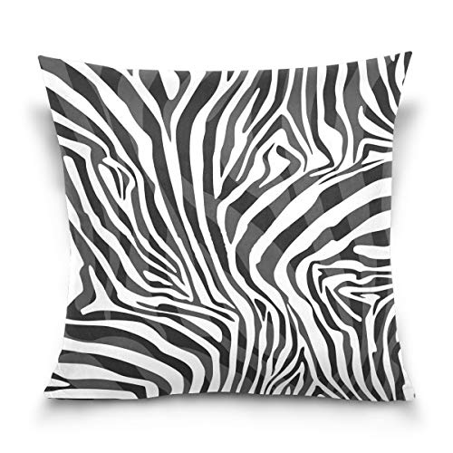 Linomo Kissenbezug 50x50 cm, Tier Zebra Druck Dekorative Kissenbezug Kissenhülle für Couch Sofa Bett Hause von Linomo