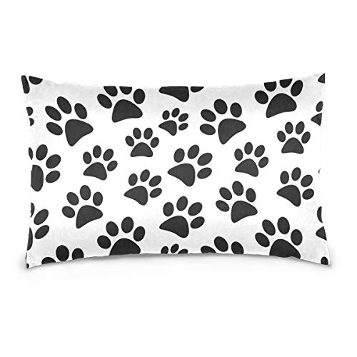 Linomo Kissenbezug 50x65 cm, Tier Hund Pfote Druck Dekorative Kissenbezug Kissenhülle für Couch Sofa Bett Hause von Linomo