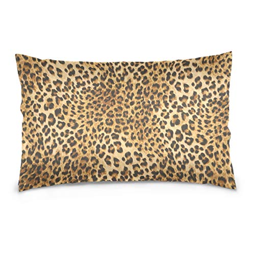 Linomo Kissenbezug 50x75 cm, Tropical Animal Leopard Print Dekorative Kissenbezug Kissenhülle für Couch Sofa Bett Hause von Linomo