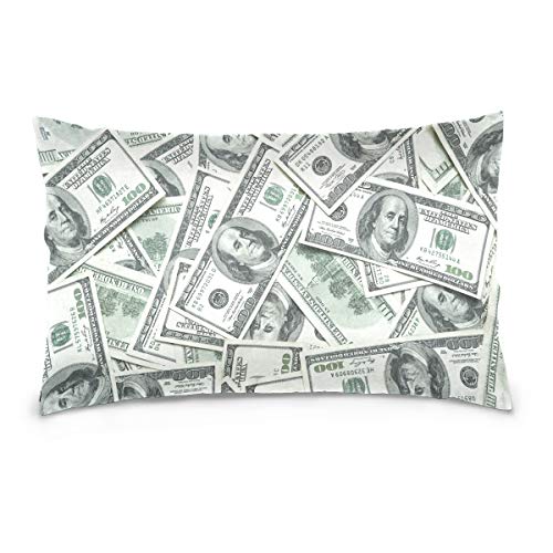 Linomo Kissenbezug 50x75 cm, USA Dollar Geld Druck Dekorative Kissenbezug Kissenhülle für Couch Sofa Bett Hause von Linomo