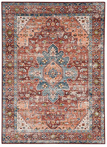 Linon The Anywhere Waschbarer Teppich Adair, Rost/Elfenbeinfarben, 60 x 90 cm von Linon