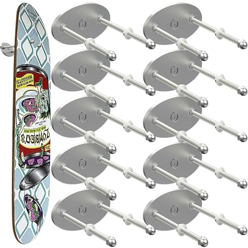 Linone Skateboard-Wandhalterung aus Aluminium, 6 Stück, Skateboard-Aufhänger für horizontale und vertikale Anzeige von Skateboards, Skateboard-Präsentationsständer, Skateboard-Aufbewahrung, stabil und von Linone