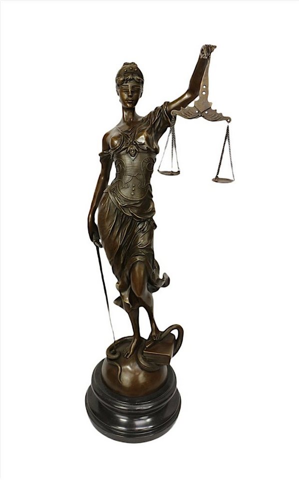 Linoows Dekoobjekt Bronzefigur, XL Bronze Skulptur Justizia 62 cm, Hand gegossen von Linoows