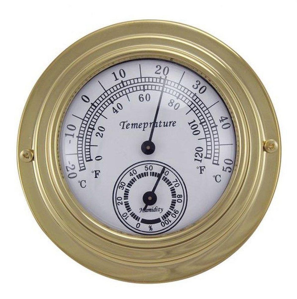Linoows Dekoobjekt Comfortmeter, Marine Hygro-Thermometer 10 cm, funktionsgetreue Dekoration von Linoows