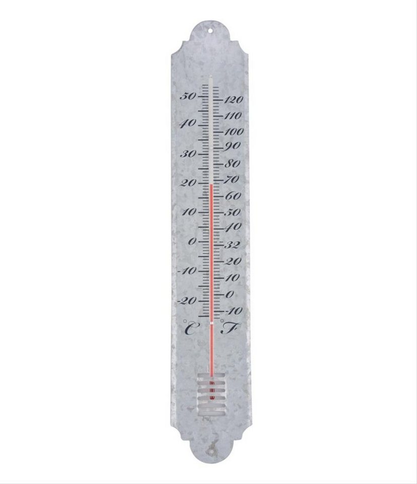 Linoows Dekoobjekt Gründerzeit Thermometer für Haus & Garten, Wandthermometer aus gealtertem Zink von Linoows