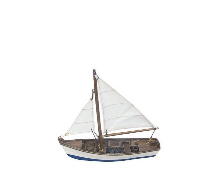 Linoows Dekoobjekt Holsteiner Fischerboot, Fischerei Segelboot 16 cm (1 Schiff), Kleines handgefertigtes Modellschiff aus Holz von Linoows
