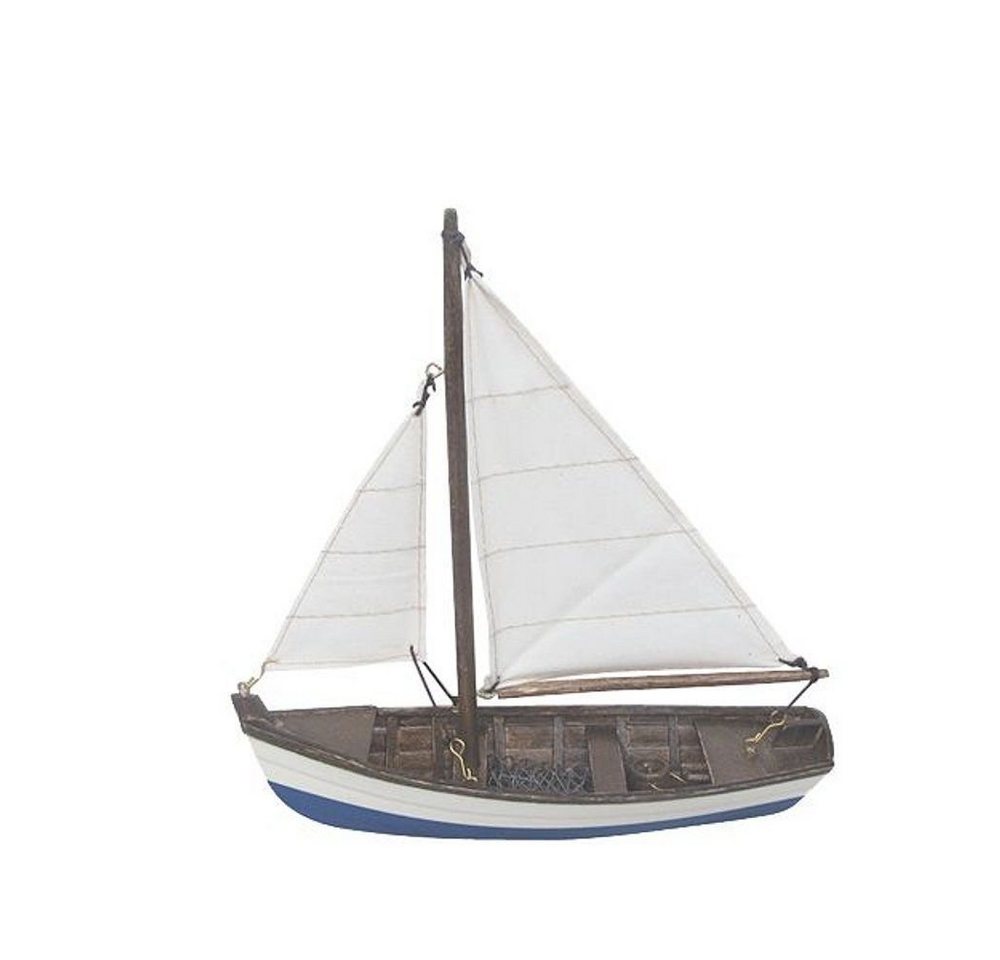 Linoows Dekoobjekt Holsteiner Fischerboot Segel Fischer Segelboot (1 Schiff), handgefertiges Modellschiff aus Holz von Linoows