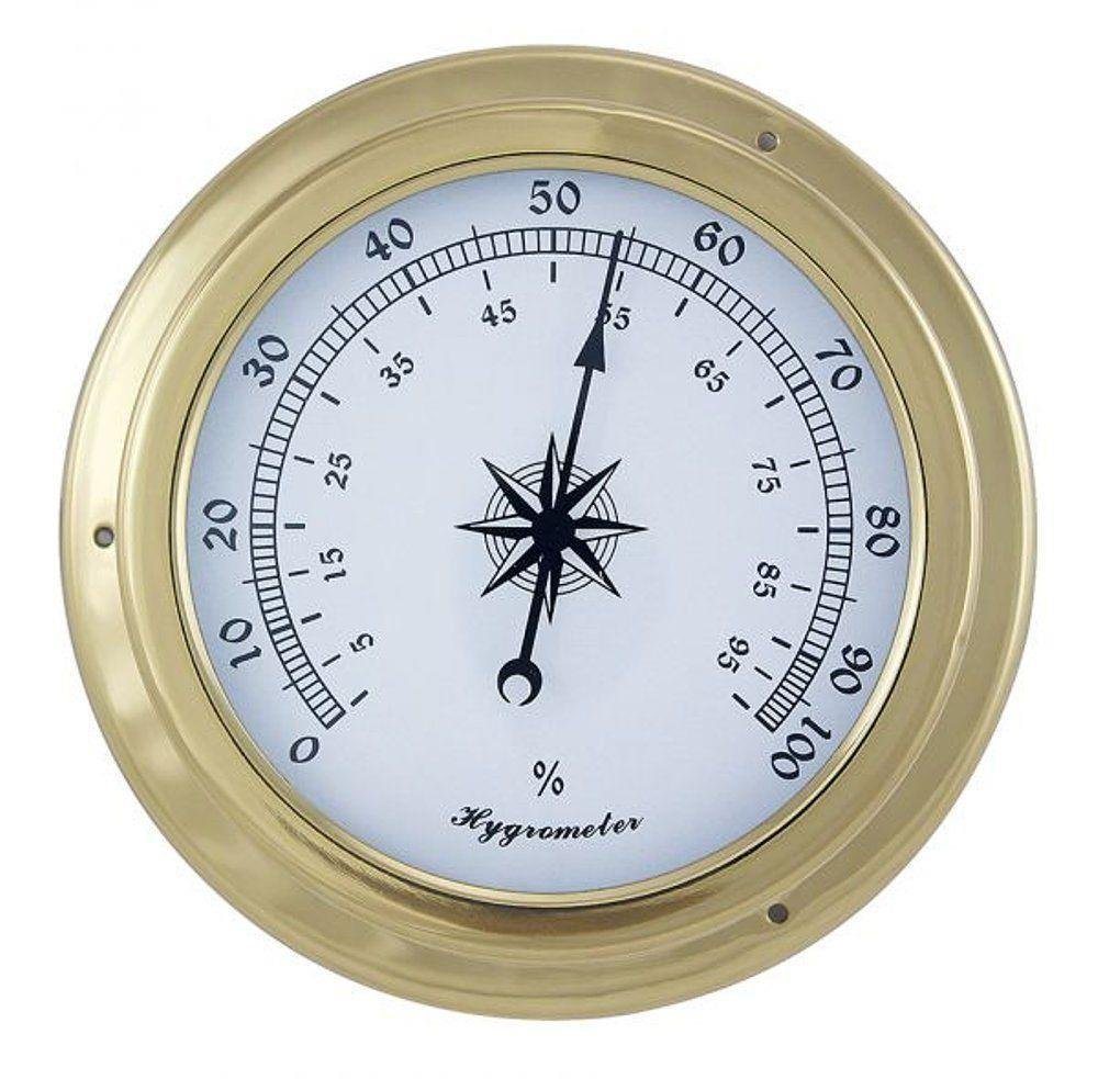 Linoows Dekoobjekt Hygrometer, Messing Schiffsthygrometer Ø 14,5 cm, funktionsgetreue Dekoration von Linoows