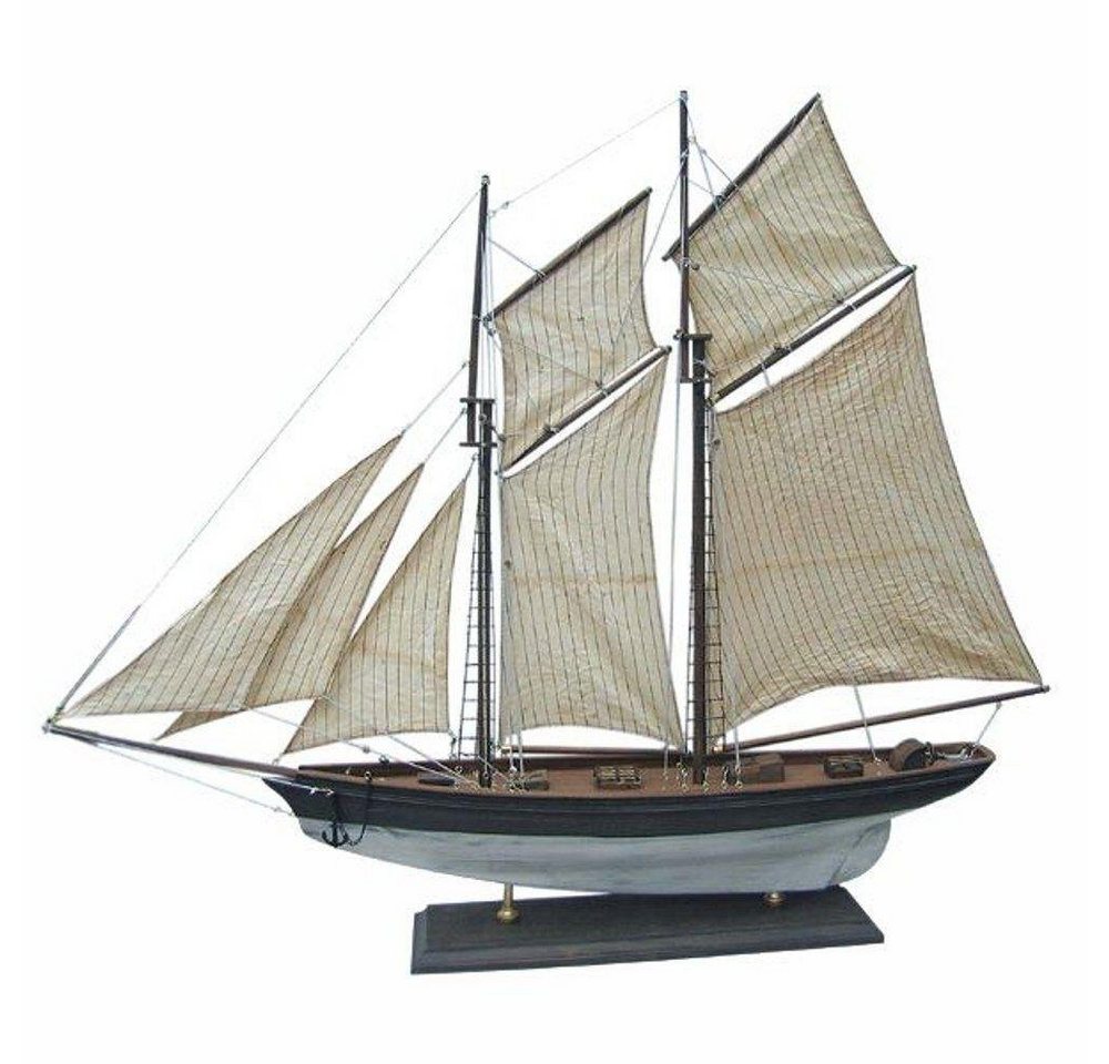 Linoows Dekoobjekt Modell Schiff, Zweimast Gaffel Yacht, gealterte Segelyacht, detailgetreue Modelle von Linoows