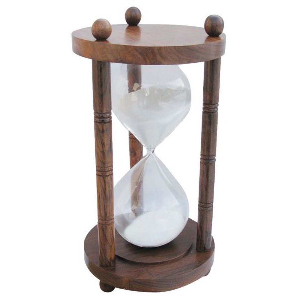 Linoows Dekoobjekt Sanduhr, XXL Stundenuhr, doppel Glasenuhr, Holz 60 Minuten, detailgetreue Dekoration von Linoows