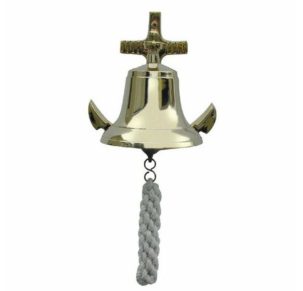 Linoows Dekoobjekt Schiffsglocke, Glocke, Anker Wandglocke 12 cm, Mittelschwere Sorte von Linoows