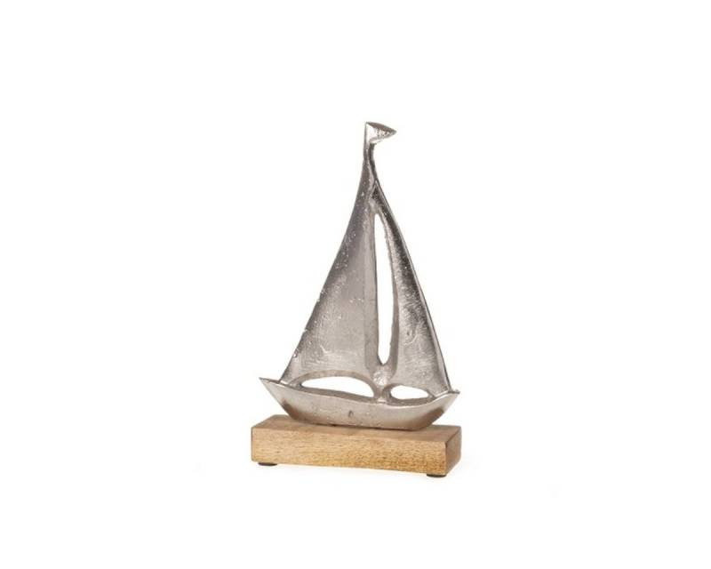 Linoows Dekoobjekt Segelyacht Modell, Schreibtisch Deko, Segelboot, Modell Schiff aus Aluminium und Mango Holz von Linoows