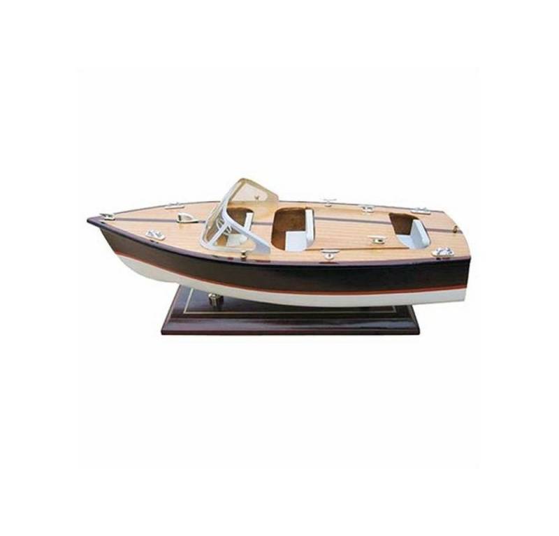 Linoows Dekoobjekt Sportboot Italienisches Rennboot Triple Cockpit (1x), handgerfertigtes Modell Rennboot, Gardasee Boot von Linoows