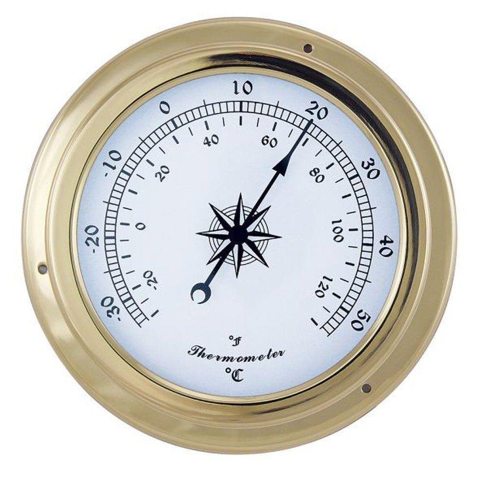 Linoows Dekoobjekt Thermometer, Maritimes Schiffsthermometer 14,5 cm, funktionsgetreue Dekoration von Linoows