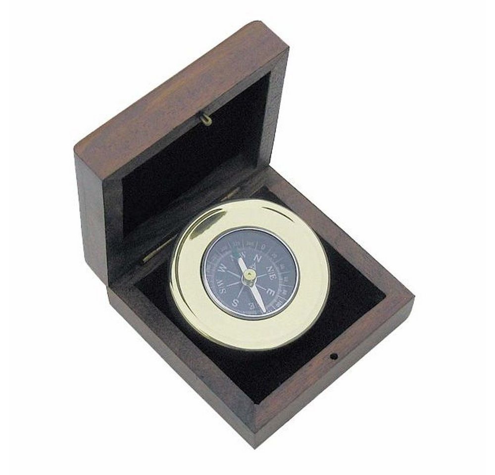 Linoows Dekoobjekt Tischkompass, Kompass, Magnetkompass & Holzbox, In einer Holzbox von Linoows