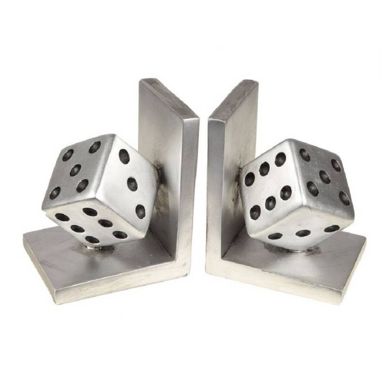 Linoows Dekoobjekt Würfel Buchstützen, Paar Spielewürfel Buchhalter (1), Paar Casino Buchhalter, Würfel Bookends von Linoows